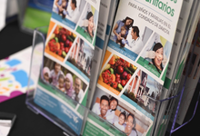 Pamphlets available to the community provided by CHWs. Links to Supporting the Value and Vision YouTube video.